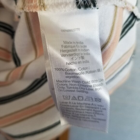 Madewell Easy Crewneck Long-Sleeve Tee Shirt in Pale Blush Striped Size XS - Picture 6 of 8
